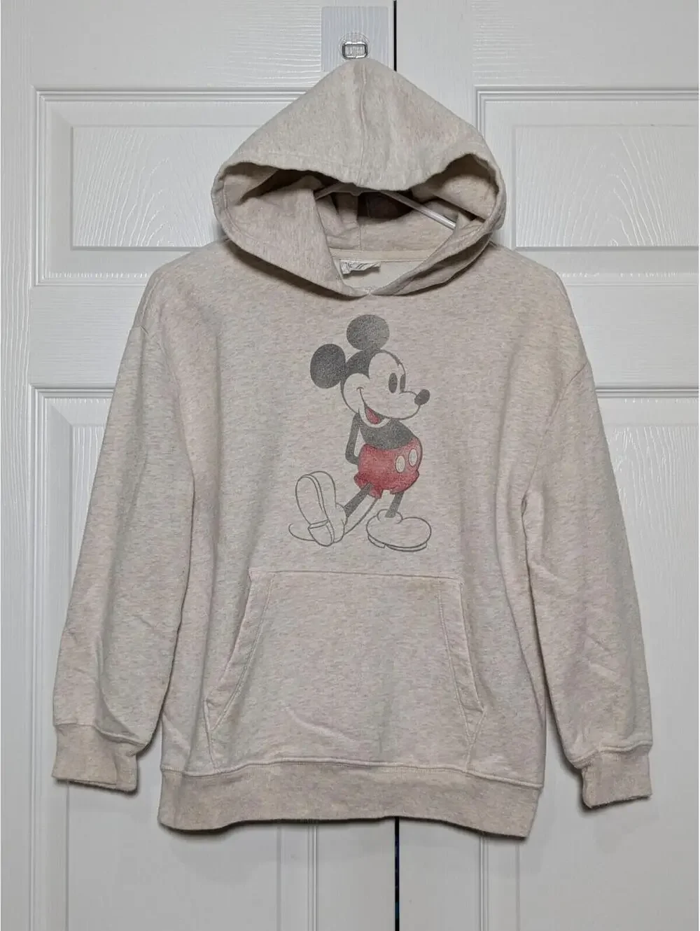 Disney Gap Teen Hoodie, Mickey Mouse, Oatmeal, Cotton Blend, Size 8